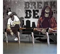 XLMING Dessiné À La Main Art Danse Jeunes Street Dance Graffiti 3D Papier Peint Texture Soyeuse Intissé Salle à Manger Bureau D'étude Canapé Chambre Salon TV Mur-400cm×280cm