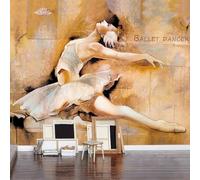 XLMING Dessiné À La Main Art Graffiti Ballet Fille 3D Papier Peint Texture Soyeuse Intissé Salle à Manger Bureau D'étude Canapé Chambre Salon TV Mur-250cm×170cm