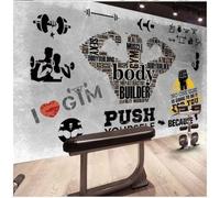 XLMING Dessiné À La Main Art Lettres Salle De Sport Sport Graffiti 3D Papier Peint Texture Soyeuse Intissé Salle à Manger Bureau D'étude Canapé Chambre Salon TV Mur-200cm×140cm