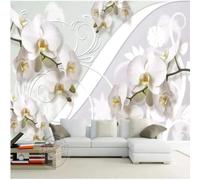 XLMING Dessiné À La Main Relief Frais Blanc Fleur De Magnolia Papillon 3D Papier Peint Texture Soyeuse Intissé Salle à Manger Bureau D'étude Canapé Chambre Salon TV Mur-200cm×140cm