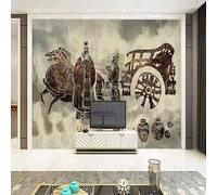 XLMING Dessiné À La Main Rétro Art Personnages Calèche Graffiti 3D Papier Peint Premium Texturé Soie Bureau Salle à Manger Salon Chambre Coucher Canapé TV Mur-300cm×210cm