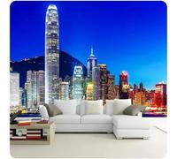 XLMING Élégant Sommets Montagneux Ville Architecture Rivière Papier Peint 3D Soie De Luxe Intissé Bureau Salle à Manger Canapé Chambre Salon TV Mural Décoratif-400cm×280cm