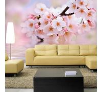 XLMING Élégantes Fleurs Roses Minimalistes En Trois Dimensions 3D Papier Peint Texture Soyeuse Intissé Salle à Manger Bureau D'étude Canapé Chambre Salon TV Mur-250cm×170cm