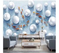 XLMING En Relief Art Blanc Boule Poisson 3D Papier Peint Premium Texturé Soie Bureau Salle à Manger Salon Chambre Coucher Canapé TV Mur-250cm×170cm