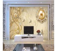 XLMING En Relief Bas Relief Art Bijoux Papillons Perles 3D Papier Peint Texture Soyeuse Intissé Salle à Manger Bureau D'étude Canapé Chambre Salon TV Mur-150cm×105cm
