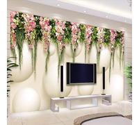 XLMING En Relief Chaleureux Blanc Boule Fleurs Vigne 3D Papier Peint Texture Soyeuse Intissé Salle à Manger Bureau D'étude Canapé Chambre Salon TV Mur-150cm×105cm