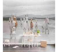 XLMING En Relief Montagnes Rivières Animaux Chevaux Oiseaux 3D Papier Peint Luxe Décoration Manger Adulte Intérieure Salon Canapé Chambre Fond TV Mur-250cm×170cm