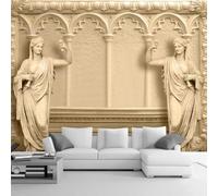XLMING En Relief Plâtre Sculpture Personnages Art 3D Papier Peint Luxe Décoration Manger Adulte Intérieure Salon Canapé Chambre Fond TV Mur-250cm×170cm