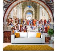 XLMING En Relief Rétro Église Art Personnages Architecture 3D Papier Peint Premium Texturé Soie Bureau Salle à Manger Salon Chambre Coucher Canapé TV Mur-250cm×170cm