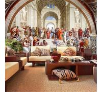 XLMING En Relief Rétro Église Art Personnages Architecture 3D Papier Peint Texture Soyeuse Intissé Salle à Manger Bureau D'étude Canapé Chambre Salon TV Mur-350cm×256cm