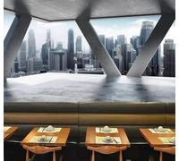 XLMING En Trois Dimensions Architecture Urbaine Extension De L'Espace Restaurant Café Papier Peint 3D Soie De Luxe Intissé Bureau Salle à Manger Canapé Chambre Salon TV Mural Décoratif-250cm×170cm