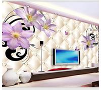 XLMING En Trois Dimensions Chaleureux Esthétique Rembourré Diamants Fleurs 3D Papier Peint Texture Soyeuse Intissé Salle à Manger Bureau D'étude Canapé Chambre Salon TV Mur-430cm×300cm