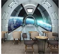 XLMING En Trois Dimensions Ciel Étoilé Univers Capsule Spatiale Musée Des Sciences 3D Papier Peint Luxe Décoration Manger Adulte Intérieure Salon Canapé Chambre Fond TV Mur-200cm×140cm