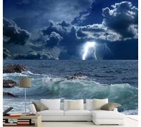 XLMING En Trois Dimensions Ciel Mer Nature Paysage Papier Peint 3D Soie De Luxe Intissé Bureau Salle à Manger Canapé Chambre Salon TV Mural Décoratif-400cm×280cm