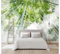 XLMING En Trois Dimensions Fraîcheur Art Atmosphère Bambouseraie Oiseaux En Vol 3D Papier Peint Texture Soyeuse Intissé Salle à Manger Bureau D'étude Canapé Chambre Salon TV Mur-350cm×256cm