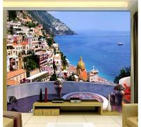 XLMING En Trois Dimensions Mer Balcon Bord De Mer Architecture Style 3D Papier Peint Texture Soyeuse Intissé Salle à Manger Bureau D'étude Canapé Chambre Salon TV Mur-430cm×300cm