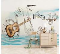 XLMING En Trois Dimensions Musique Guitare Instruments De Musique Motifs 3D Papier Peint Luxe Décoration Manger Adulte Intérieure Salon Canapé Chambre Fond TV Mur-250cm×170cm