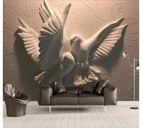 XLMING En Trois Dimensions Original Artistique Relief Pigeons En Vol 3D Papier Peint Texture Soyeuse Intissé Salle à Manger Bureau D'étude Canapé Chambre Salon TV Mur-350cm×256cm