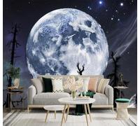 XLMING En Trois Dimensions Pleine Lune Forêt Noire Ciel Étoilé Paysage Nocturne 3D Papier Peint Premium Texturé Soie Bureau Salle à Manger Salon Chambre Coucher Canapé TV Mur-150cm×105cm