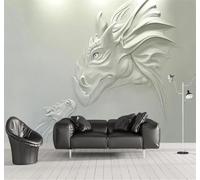 XLMING En Trois Dimensions Relief Art Animaux Créatures Mythiques 3D Papier Peint Texture Soyeuse Intissé Salle à Manger Bureau D'étude Canapé Chambre Salon TV Mur-430cm×300cm