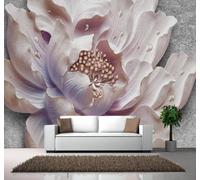 XLMING En Trois Dimensions Relief Belle Rose Fleur De Pivoine 3D Papier Peint Luxe Décoration Manger Adulte Intérieure Salon Canapé Chambre Fond TV Mur-250cm×170cm