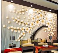 XLMING En Trois Dimensions Relief Petit Arbre Fleurs Lignes Arbre Porte Bonheur 3D Papier Peint Texture Soyeuse Intissé Salle à Manger Bureau D'étude Canapé Chambre Salon TV Mur-150cm×105cm