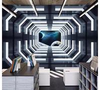 XLMING En Trois Dimensions Univers Planète Capsule Spatiale Extension De L'Espace 3D Papier Peint Luxe Décoration Manger Adulte Intérieure Salon Canapé Chambre Fond TV Mur-200cm×140cm