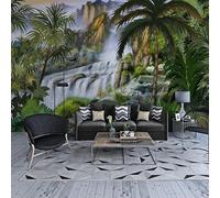 XLMING Encre Et Lavis Dessinés À La Main Paysage Avec Cascade Et Bois Paysage 3D Papier Peint Luxe Décoration Manger Adulte Intérieure Salon Canapé Chambre Fond TV Mur-400cm×280cm