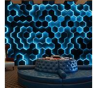 XLMING Entreprise Bureau Bureau Style Industriel Fond Peinture Murale Gaming Hôtel Technologie Géométrique Fond Mur Décoratif Papier Peint-350cm×256cm