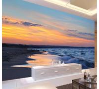 XLMING Esthétique Coucher De Soleil Mer Plage Paysage Naturel 3D Papier Peint Luxe Décoration Manger Adulte Intérieure Salon Canapé Chambre Fond TV Mur-400cm×280cm