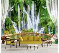 XLMING Esthétique Cours D'Eau Cascade Balcon En Trois Dimensions 3D Papier Peint Texture Soyeuse Intissé Salle à Manger Bureau D'étude Canapé Chambre Salon TV Mur-200cm×140cm