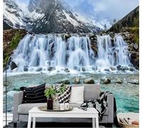 XLMING Esthétique Haute Montagne Cours D'Eau Cascade Nature Paysage 3D Papier Peint Texture Soyeuse Intissé Salle à Manger Bureau D'étude Canapé Chambre Salon TV Mur-350cm×256cm