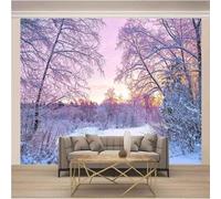 XLMING Esthétique Lever De Soleil Forêt Blanche Neige 3D Papier Peint Luxe Décoration Manger Adulte Intérieure Salon Canapé Chambre Fond TV Mur-400cm×280cm