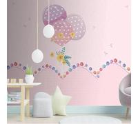 XLMING Esthétique Rose Ballons Fleurs Pissenlits 3D Papier Peint Luxe Décoration Manger Adulte Intérieure Salon Canapé Chambre Fond TV Mur-350cm×256cm