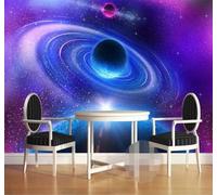 XLMING Esthétique Violet Espace Lune Univers 3D Papier Peint Luxe Décoration Manger Adulte Intérieure Salon Canapé Chambre Fond TV Mur-430cm×300cm