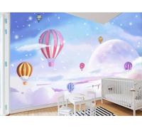 XLMING Éthéré Onirique Ciel Étoilé Planète Montgolfière 3D Papier Peint Premium Texturé Soie Bureau Salle à Manger Salon Chambre Coucher Canapé TV Mur-150cm×105cm