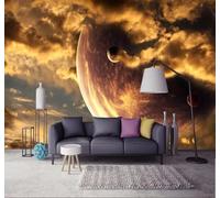 XLMING Éthéré Tridimensionnel Ciel Planète Nuages 3D Papier Peint Premium Texturé Soie Bureau Salle à Manger Salon Chambre Coucher Canapé TV Mur-430cm×300cm