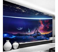 XLMING Étoiles Vertes Rêveuses Univers Terre Montagnes 3D Papier Peint Premium Texturé Soie Bureau Salle à Manger Salon Chambre Coucher Canapé TV Mur-150cm×105cm