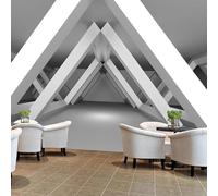 XLMING Extension Abstraite De L'Espace Géométrie Cubique 3D Papier Peint Texture Soyeuse Intissé Salle à Manger Bureau D'étude Canapé Chambre Salon TV Mur-250cm×170cm