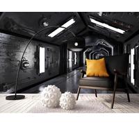 XLMING Extension Spatiale En Tunnel Noir Tridimensionnel 3D Papier Peint Premium Texturé Soie Bureau Salle à Manger Salon Chambre Coucher Canapé TV Mur-150cm×105cm