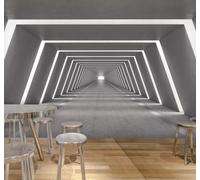 XLMING Extension Visuelle Style Industriel Géométrique Mur En Béton Tunnel 3D Papier Peint Luxe Décoration Manger Adulte Intérieure Salon Canapé Chambre Fond TV Mur-200cm×140cm