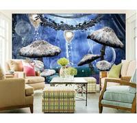 XLMING Fantastique Montagnes Herbe Verte Antilope Champignons Papier Peint 3D Soie De Luxe Intissé Bureau Salle à Manger Canapé Chambre Salon TV Mural Décoratif-150cm×105cm