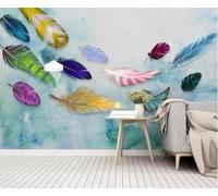 XLMING Feuille Abstraite À L'Encre De Chine Créative Multicolore 3D Papier Peint Premium Texturé Soie Bureau Salle à Manger Salon Chambre Coucher Canapé TV Mur-200cm×140cm