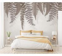 XLMING Feuille D'Art Végétal Simple Et Rétro 3D Papier Peint Premium Texturé Soie Bureau Salle à Manger Salon Chambre Coucher Canapé TV Mur-400cm×280cm