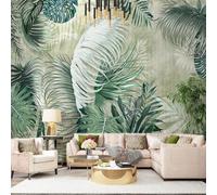 XLMING Feuille De Jardinage Tropicale Verte Fraîche 3D Papier Peint Texture Soyeuse Intissé Salle à Manger Bureau D'étude Canapé Chambre Salon TV Mur-300cm×210cm