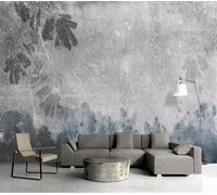 XLMING Feuilles De Plantes À L'Encre Graffiti Nostalgie Vintage 3D Papier Peint Premium Texturé Soie Bureau Salle à Manger Salon Chambre Coucher Canapé TV Mur-350cm×256cm
