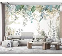 XLMING Feuilles De Plantes Tridimensionnel Créatives Et Oiseaux En Vol 3D Papier Peint Texture Soyeuse Intissé Salle à Manger Bureau D'étude Canapé Chambre Salon TV Mur-400cm×280cm