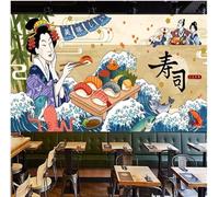 XLMING Figures Créatives Bambou Vagues Sushi 3D Papier Peint Luxe Décoration Manger Adulte Intérieure Salon Canapé Chambre Fond TV Mur-200cm×140cm