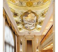 XLMING Figures Géométriques Abstraites Rétro Dorées 3D Papier Peint Texture Soyeuse Intissé Salle à Manger Bureau D'étude Canapé Chambre Salon TV Mur-150cm×105cm