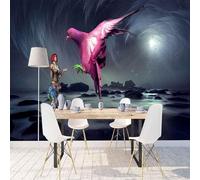 XLMING Figurine D'Aigle Animal Violet Du Ciel 3D Papier Peint Luxe Décoration Manger Adulte Intérieure Salon Canapé Chambre Fond TV Mur-200cm×140cm